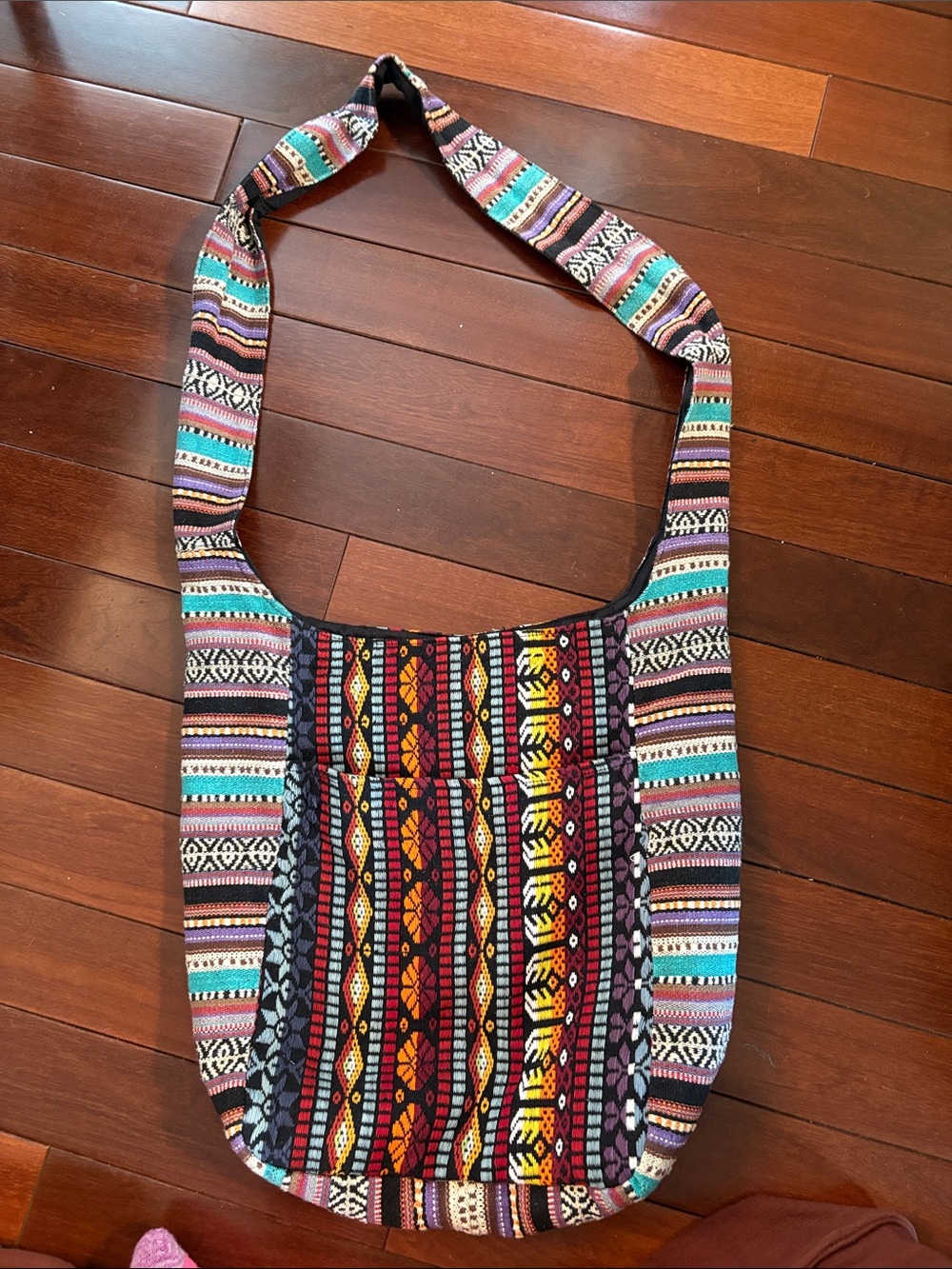 World Market Multicolor Woven Shoulder Bag